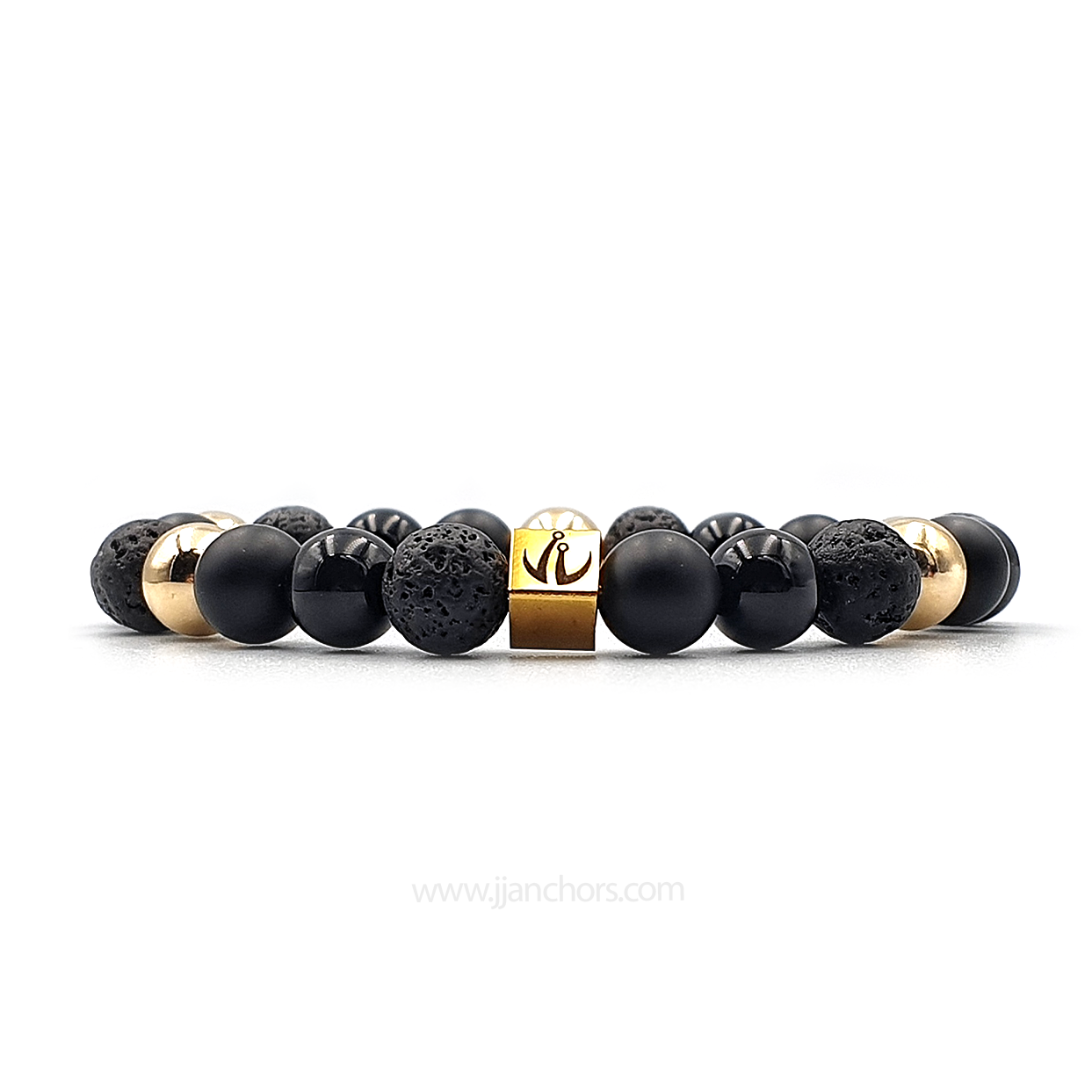 Belenus - 12K Gold | Onyx | Lava Stone