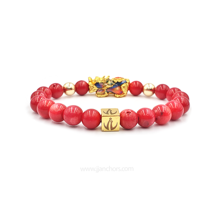 Lucky Bixie with 14K Gold in Red Corals