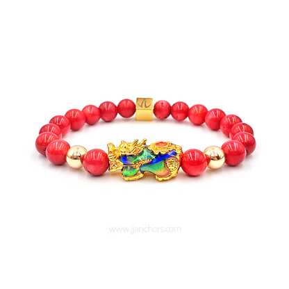 Lucky Bixie with 14K Gold in Red Corals