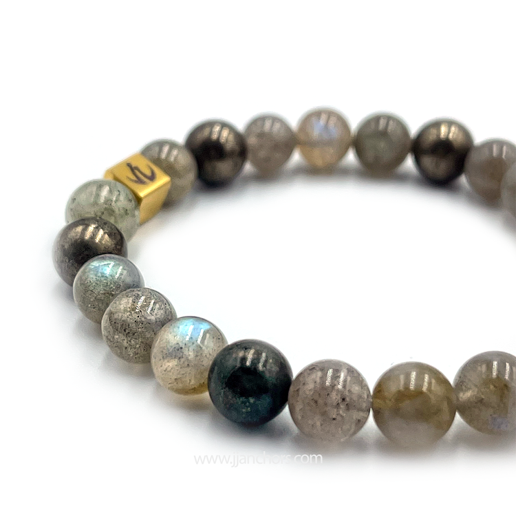 Carved Siberian Jade Lucky Piyao | Pyrite | Labradorite | 12K Gold