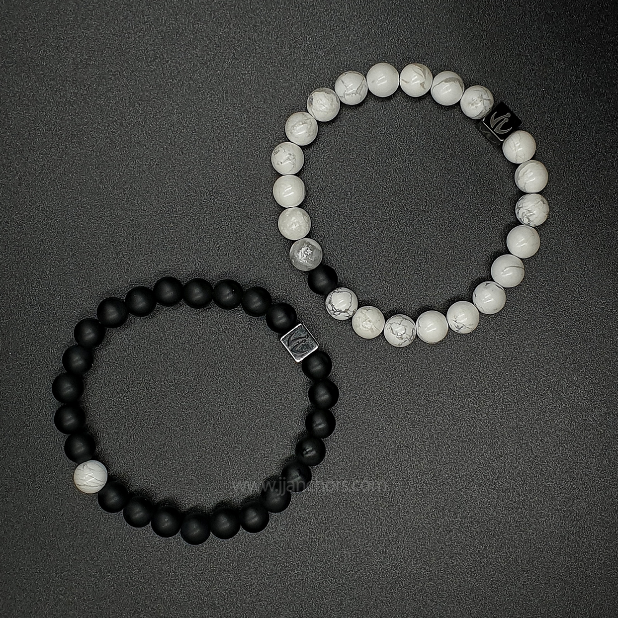 Distance Bracelet - Howlite | Matte Black Onyx