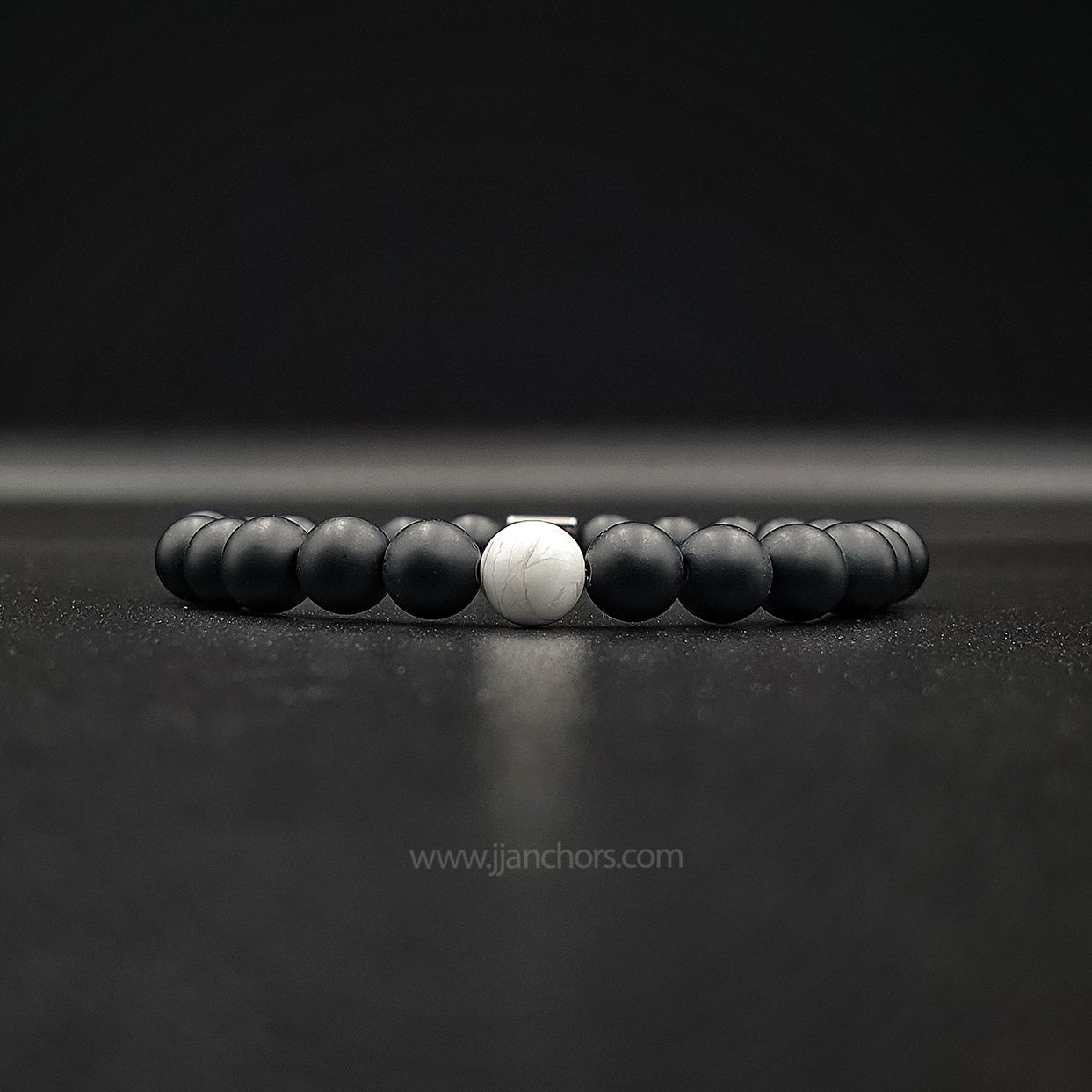 Distance Bracelet - Howlite | Matte Black Onyx