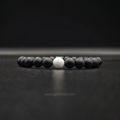Distance Bracelet - Howlite | Matte Black Onyx