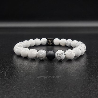 Distance Bracelet - Howlite | Matte Black Onyx
