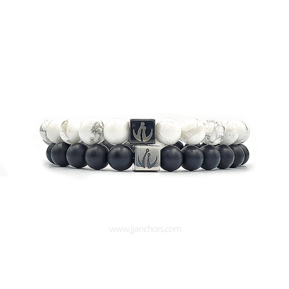 Distance Bracelet - Howlite | Matte Black Onyx