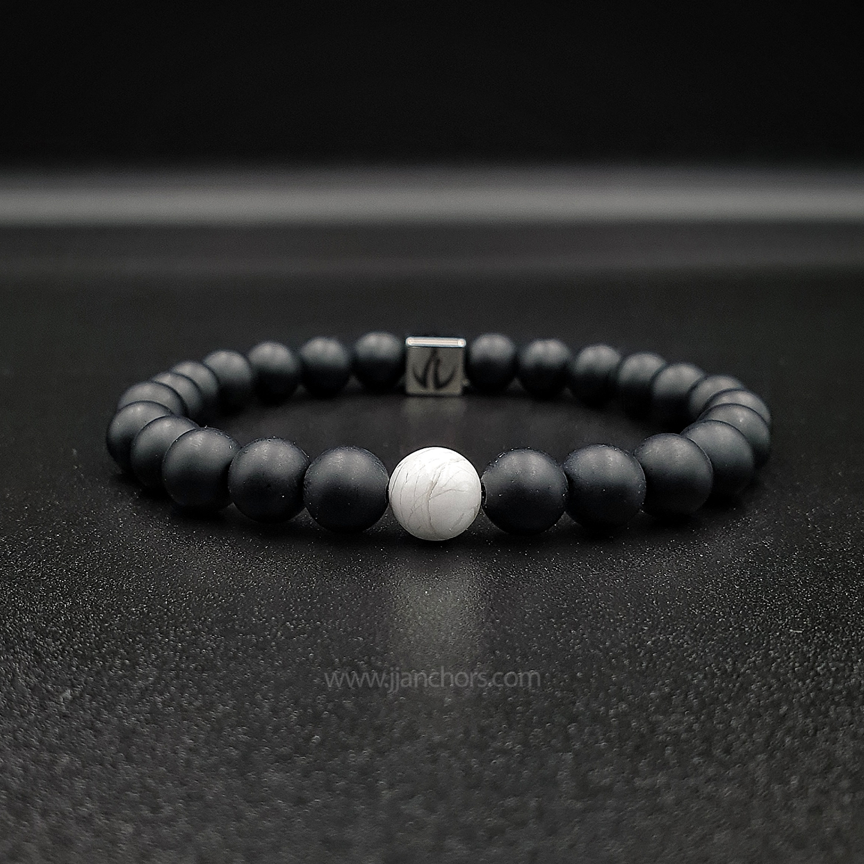 Distance Bracelet - Howlite | Matte Black Onyx