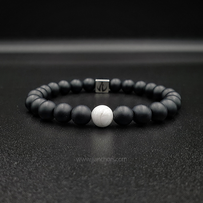 Distance Bracelet - Howlite | Matte Black Onyx