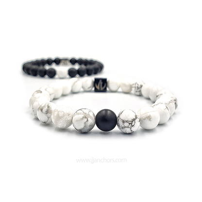 Distance Bracelet - Howlite | Matte Black Onyx
