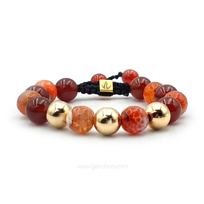 Fabius - Mexican Fire Agate | 14K Gold-filled Bead