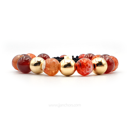 Fabius - Mexican Fire Agate | 14K Gold-filled Bead