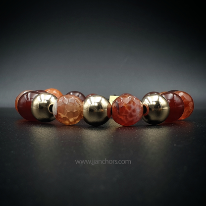 Fabius - Mexican Fire Agate | 14K Gold-filled Bead