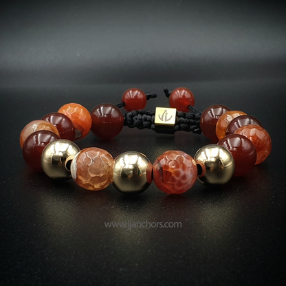 Fabius - Mexican Fire Agate | 14K Gold-filled Bead