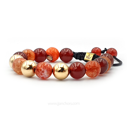 Fabius - Mexican Fire Agate | 14K Gold-filled Bead