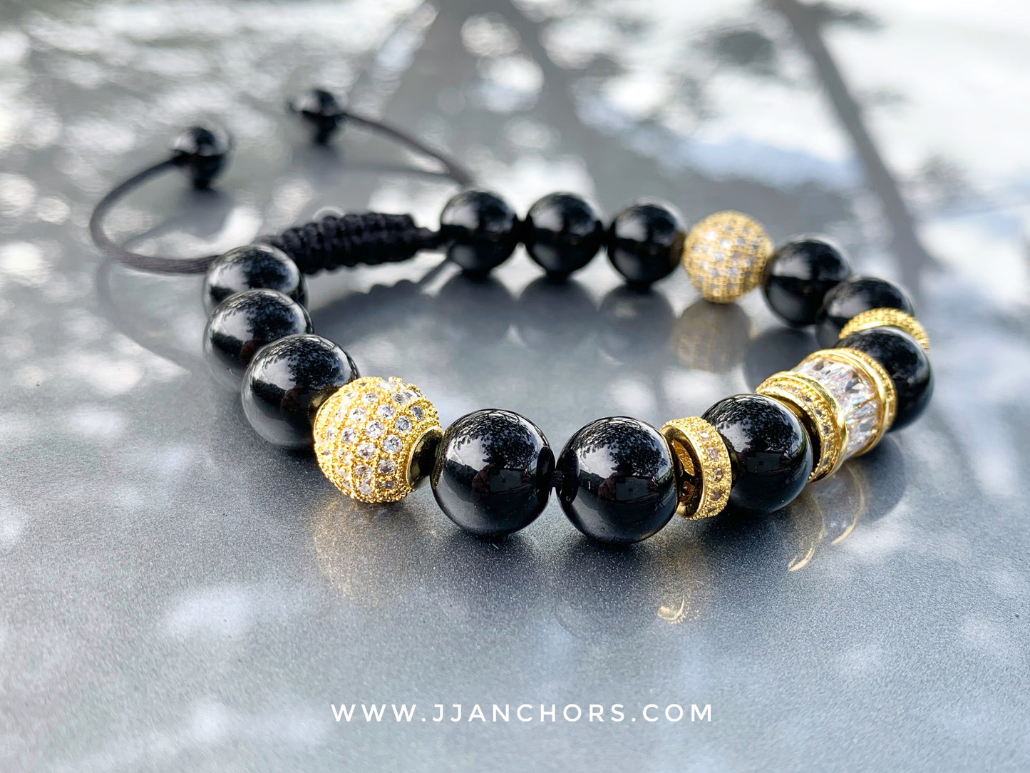 Alesandro - Black Onyx | Gold Stainless Steel | Cubic Zirconia