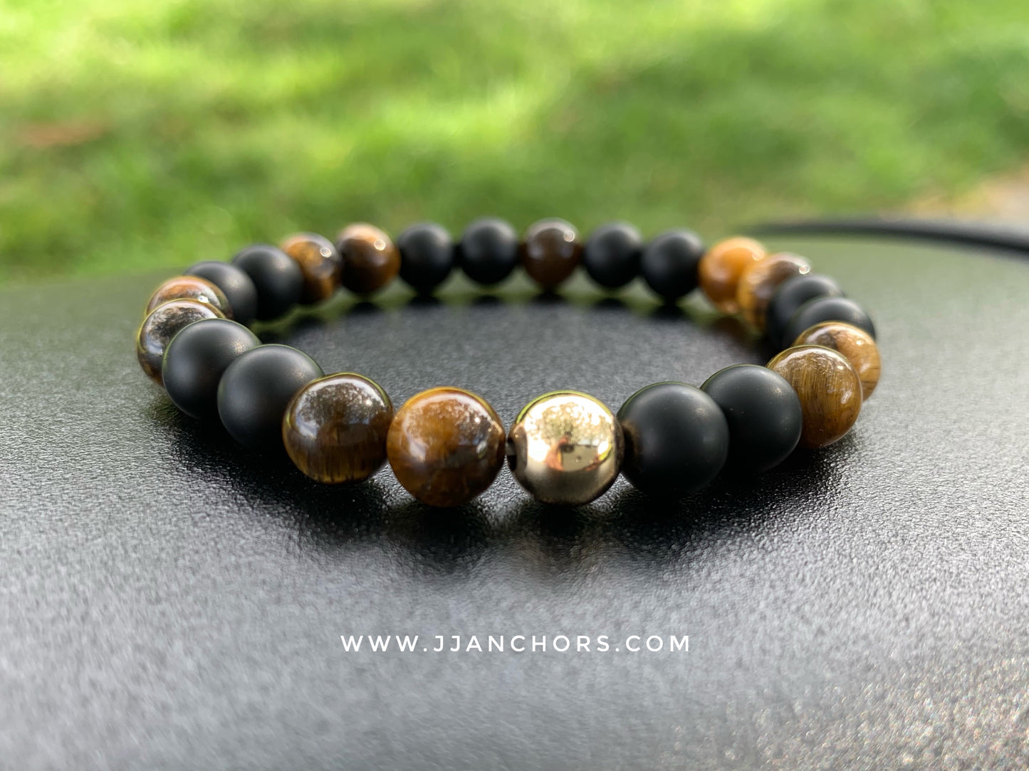 Hermes I - Tiger's Eye | Matte Black Onyx | 12K Gold