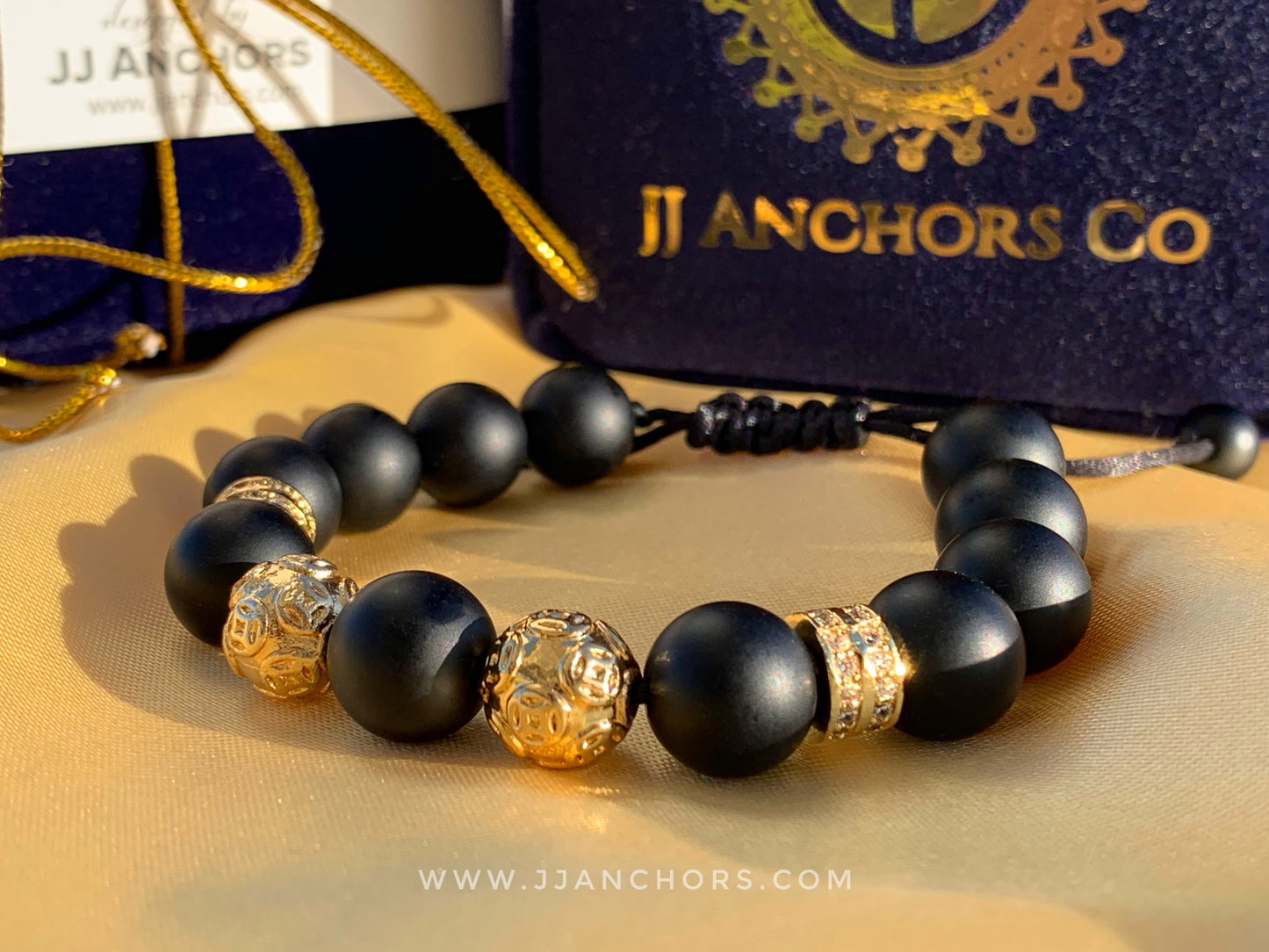 Alecco - Matte Black Onyx | Gold Stainless Steel | Cubic Zirconia