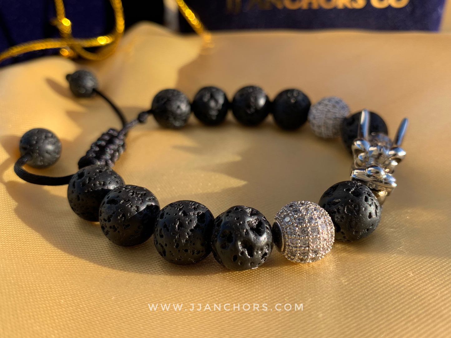 Draco - Lava Stone | Cubic Zirconia | Silver Stainless Steel | Hematite
