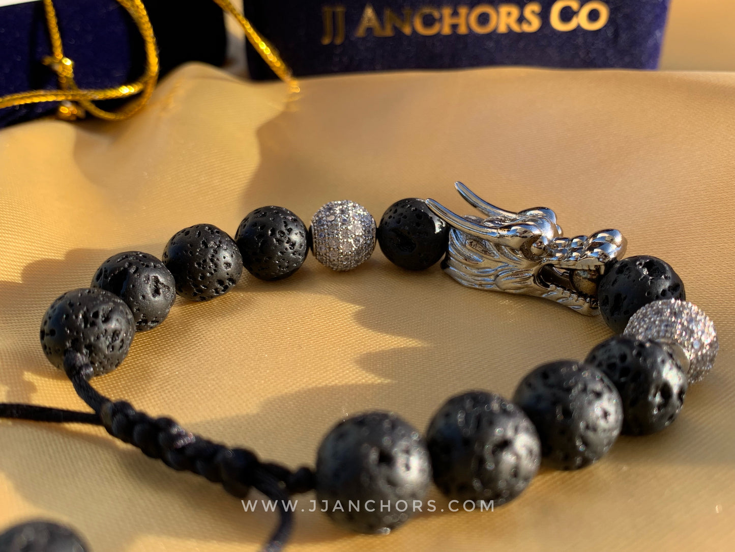 Draco - Lava Stone | Cubic Zirconia | Silver Stainless Steel | Hematite