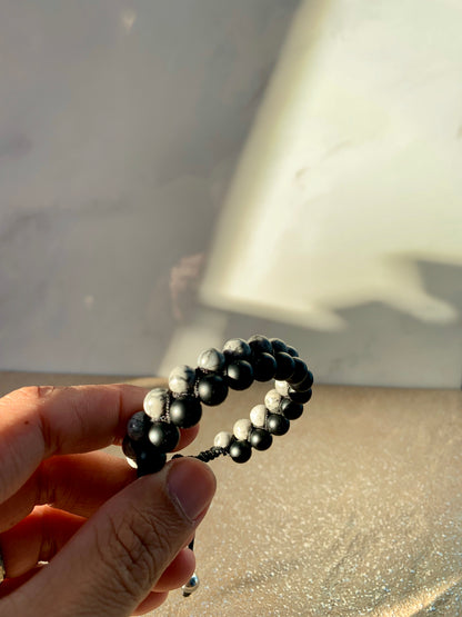 Greg - Shamballa Map Jasper | Matte Black Onyx