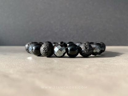 Thiago - Black Onyx | Lava Stone | Hematite