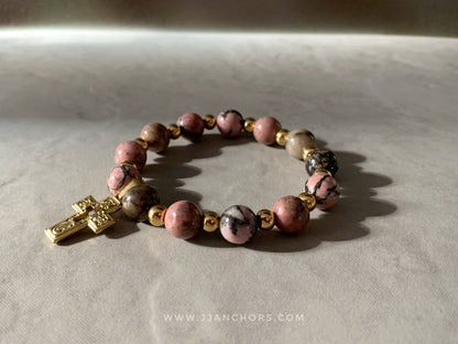 Martha - Rhodonite | Gold Stainless Steel