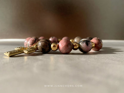 Martha - Rhodonite | Gold Stainless Steel