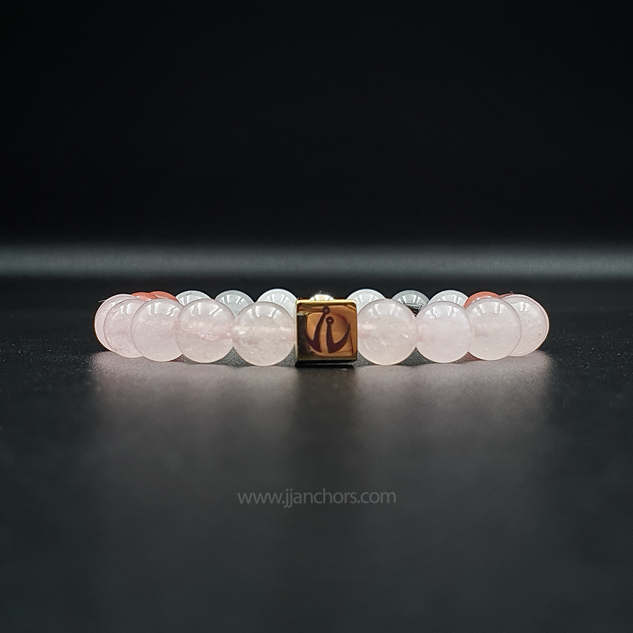 Love Bracelet with 12K Gold, Tourmalinated Quartz and Cherry Quartz