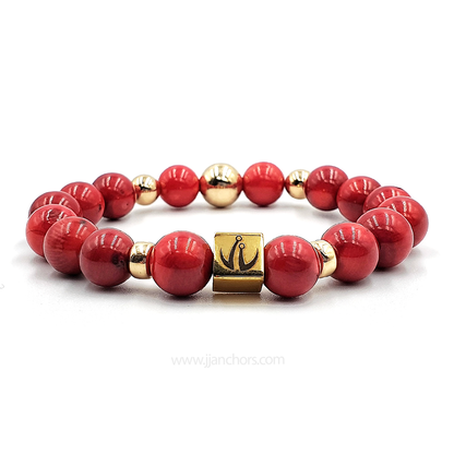Armantine - Red Corals with five 14K Golds