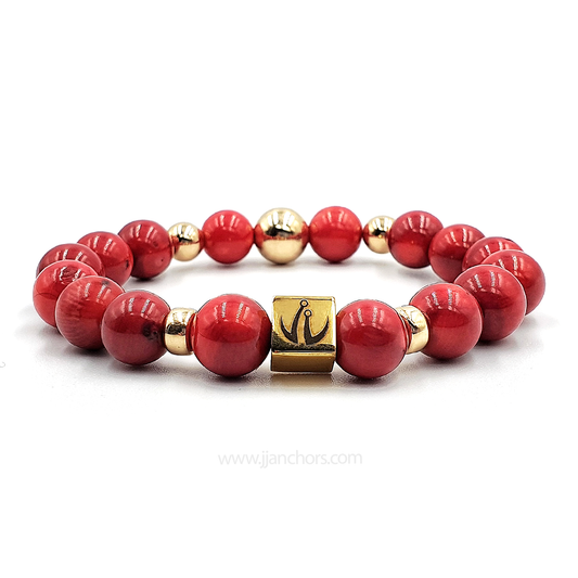 Armantine - Red Corals with five 12K Golds