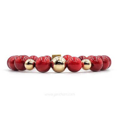 Armantine - Red Corals with five 14K Golds