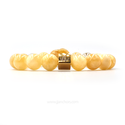 Laughing Yellow Jade Buddha | 14K Gold