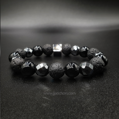 Thiago - Black Onyx | Lava Stone | Hematite