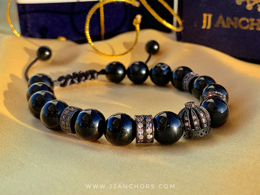 Arrio - Black Onyx | Jet Black Stainless Steel | Cubic Zirconia