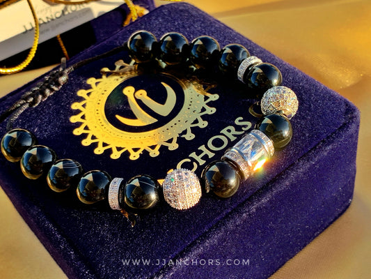 Arturo - Black Onyx | Silver Stainless Steel | Cubic Zirconia