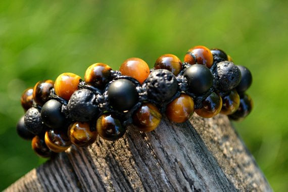 Emilio - Shamballa Tiger's Eye | Black Onyx | Lava Stone