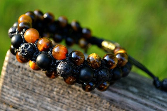 Emilio - Shamballa Tiger's Eye | Black Onyx | Lava Stone