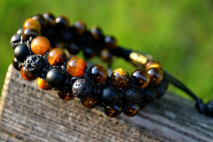 Emilio - Shamballa Tiger's Eye | Black Onyx | Lava Stone